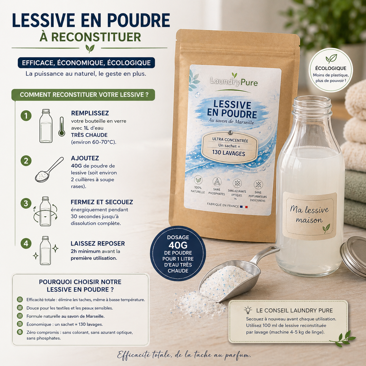 Sachet lessive (130 lavages)